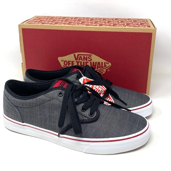 VANS Atwood Textile Black Grey Red Low Top Canvas Men’s Sneakers VN000KC46EZ - Picture 6 of 13